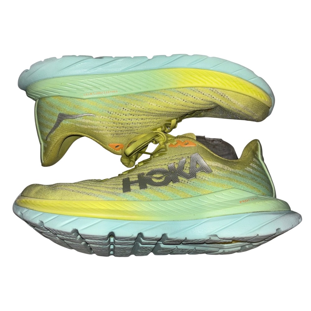 Hoka Mach 5 Celadon Lemonade Running Shoes Womens 10B 1127894 COLG
